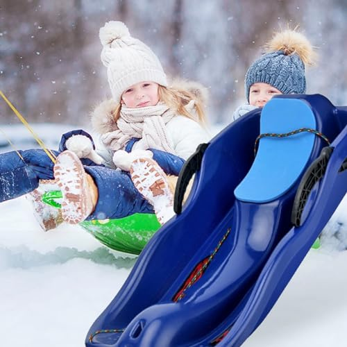 TUOYIBO Winter Plastic Sled, Thickened Double Sled, Children's Sled, Sled with Backrest