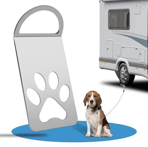 Anleinmöglichkeit Am Auto 304 Edelstahl, Anlegepflock für Hunde 0,4 cm Dick, Einzigartig Gestaltet Camper Zubehör, Auffahrplatte zum Anleinen Ideal zum Campen mit Hund