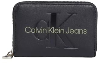 Calvin Klein Sculpted Med Zip Around Mono Damen Geldbörse, schwarzes, Tek Beden, Casual
