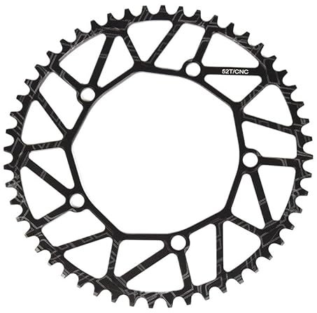 wanhaoaony Fahrradkettenblätter Klappfahrrad schmale breite Zähne 130BCD Kettenblatt 46 48 50 52 56 58T Kettenrad Aluminiumlegierung BMX Fahrrad Kurbelgarnitur Kettenblatt (Color : 52T Black)
