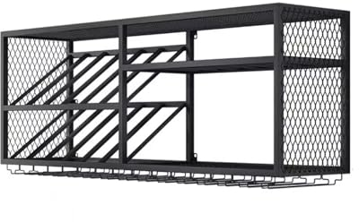 zxhrybh Wand Montiertes Weinregal, Multifunktionales Barschrank aus Eisen, Weinschrank von Likörflaschen, Hängendes Weinschrank, für Die Küche zu Hause (Color : Black)