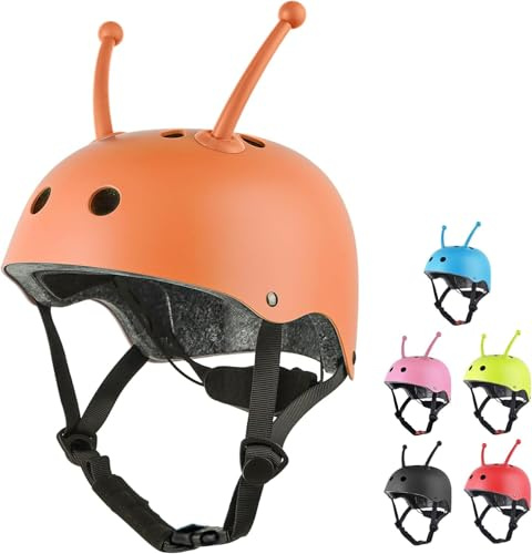 Casco per bambini per bambini, multi-sport, regolabile, per bambini dai 3 agli 8 anni, per ciclismo, bicicletta, skateboard (arancione)