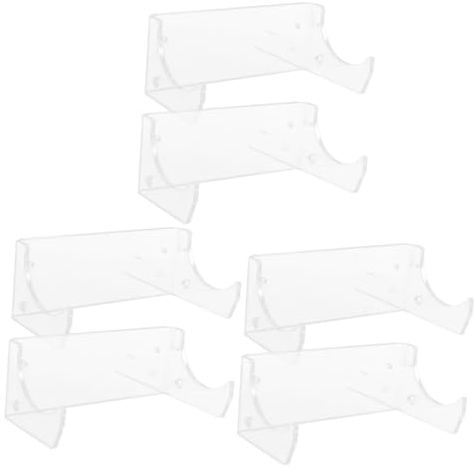 Alipis 6pcs Kitchen Rolling Pin Rack Wall-Mounted Holder Acrylic Storage Space-Saving Hanger