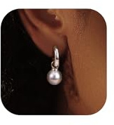 Dochais Pendientes De Perlas De Plata De Ley 925 Para Mujeres Y Señoras, Chapados En Oro Blanco, Pendientes De Joyería