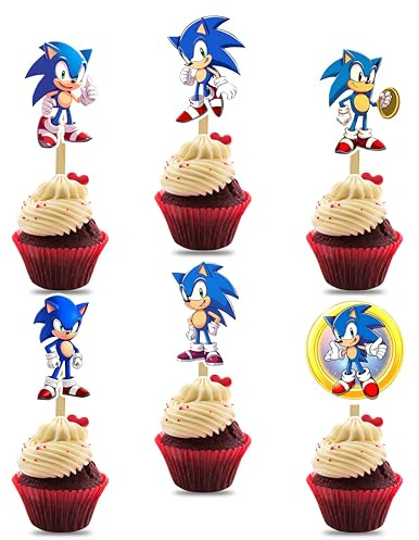 Soonic Cupcake Topper - Birthday Decorations.