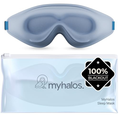 MyHalos Blackout Sleep Mask, Eye Mask for Sleeping, Zero Pressure, Travel