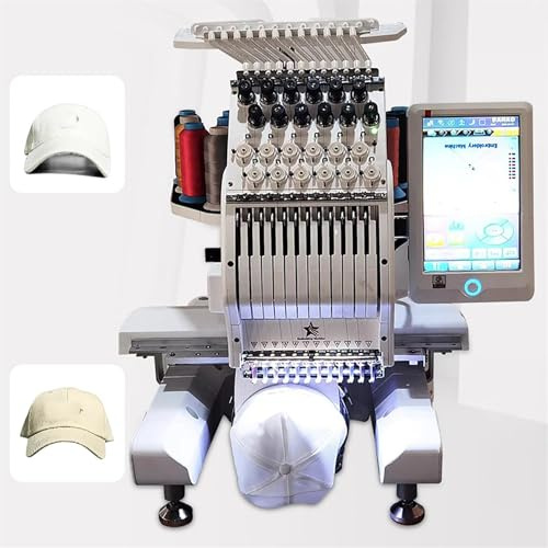 Kommerzielle Stickmaschine, 1000 U/min, automatisches Computernähen, mit 500 Mustern, ideal für Kleidungs- und Hutstickerei