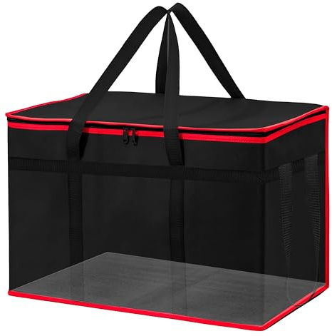 GwaOery Large Cooler Bag Insulated Picnic Lunch Thermal Food Delivery Bag Large Capacity Foldable with Sturdy Handles and Zipper for Camping BBQ Shopping Fishing Outdoor Activities