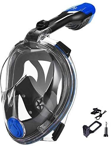 VILISUN Maschera da snorkeling per adulti con custodia per il trasporto – maschera da snorkeling sicura – CO2 – maschera subacquea – maschera subacquea – maschera per bambini – set da snorkeling
