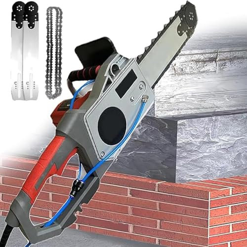 Concrete Saw, Electric Concrete Saw, Handheld Electric Mini Chainsaw Wall Cutter,Electric Diamond Chain Wall Cutter with Water Fed Dust Suppression, Cutting Depth 13in/18in,48cm/18.89in