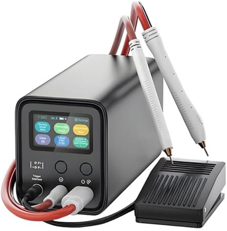 Soldador por Puntos Portátil 2025 | Kit De Soldadura Portátil 10KW con Pantalla LCD, 3 Modos Y Ciclo Inalámbrico | Soldadura De Precisión De Placas Finas De 0,04 Cm