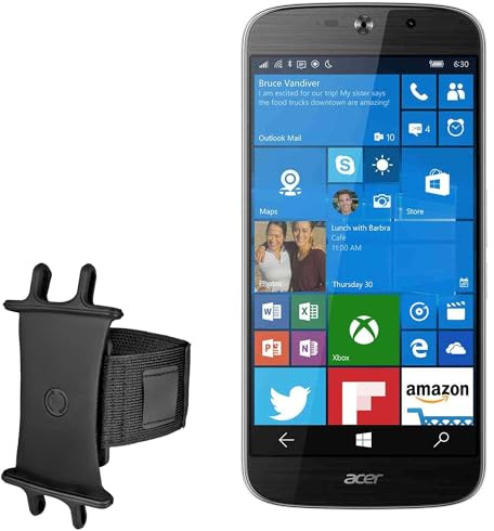 BoxWave Holster Compatible with Acer Jade Primo - ActiveStretch Sport Armband, Adjustable Armband for Workout and Running - Jet Black