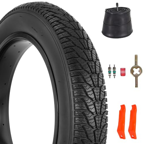 RUHUO 2-Pack 26x4.0 Fat Bike Tire, 26 Inch Mountain Bike Tires & Tubes Set, Folding Replacement Bicycle Tires with Tire Levers for Off-Road Bike and Ebike