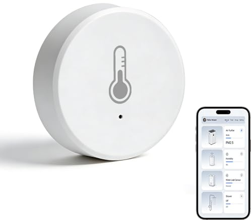 ZigBee 3.0 Capteur de Température et d'humidité Intelligent, Hygromètre Numérique Thermomètre Intérieur Thermomètre ZigBee Hub Requis, Compatible avec Alexa/Google Home/Smartthings