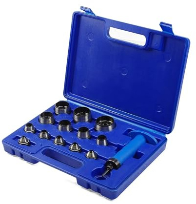 14-teiliges Locherset (5–35 mm) aus hochkohlenstoffhaltigem Stahl for Leder und Kunststoff, Gummi und Leder. Geeignet for DIY-Projekte. Breite Kompatibilität