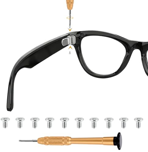 Juego de destornilladores y 10 tornillos para gafas inteligentes Ray-Ban Meta Wayfarer/Skyler/Headliner Gen 2 y Oakley Meta HSTN, accesorios de reparación de patillas inteligentes