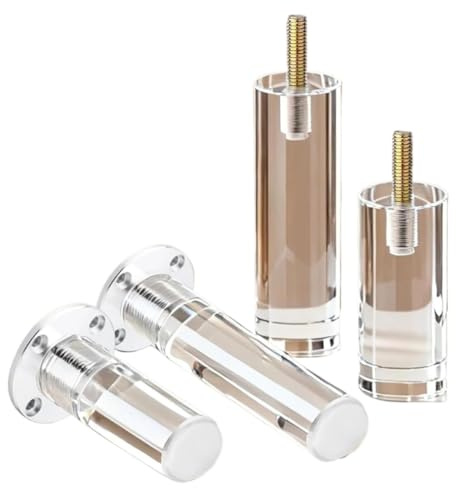 Bordben i akryl, Möbelben i akryl Justerbar utbyte Transparent 8-40 cm Paket med 4(Transparent a,8cm)