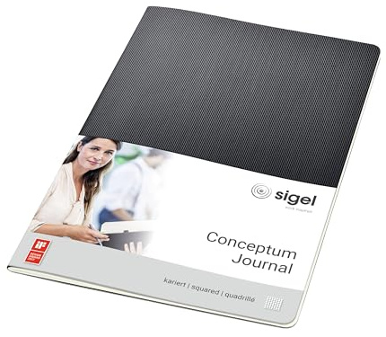 Sigel Conceptum Notizheft A4 kariert schwarz 64 Seiten | CO860, edler schwarzer Softcover-Einband, aus nachhaltigem Papier