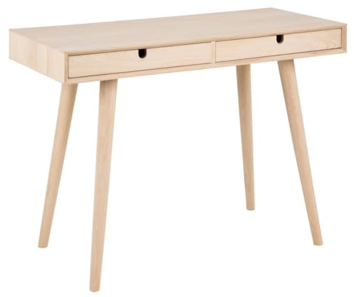 AC Design Furniture Lena Schreibtisch, B: 100 x T: 45 x H: 74 cm, Natur, Massiv/Furnier Eiche, 1 Stk.