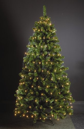 Coen Bakker 160 LED Trapez Kegel Warmweiß Netz für Weihnachtsbaum Timer 130-170cm Lichternetz 10m Zuleitung
