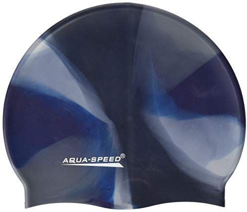Aqua-Speed herr färgglad silikon S flerfärgad badmössa Marinblå/svart En storlek