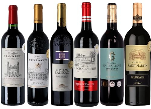 Coffret Cadeau Assorti Dégustation 6 Bordeaux Médaille d'Or - Sélection de vins rouges médaillés de Bordeaux (6 x 0.75 l)