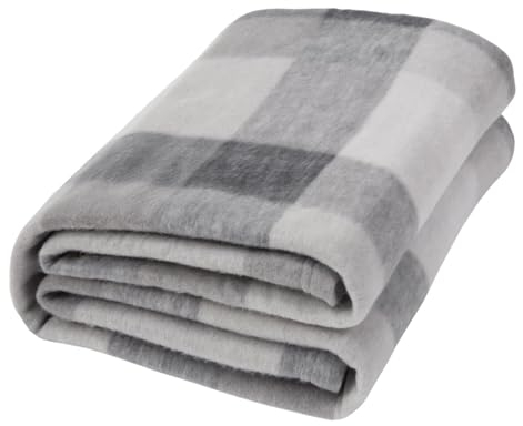 Dreamscene Sofa Throw Blanket, Soft Cosy Warm Check Outdoor Throws for Garden Furniture Single Fleece Blanket for Bedroom Living Room Picnic, 120x150cm - Grey Tartan