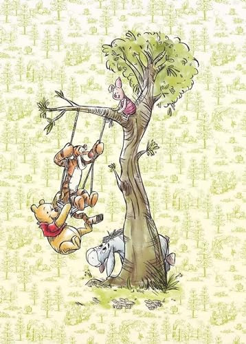 Vlies Fototapete von Komar Winnie Pooh in the wood | Größe: 200 x 280 cm (Breite x Höhe), Bahnbreite 50 cm | Tapete, Wandbild, Dekoration, Wandbelag, Kinderzimmer, Schlafzimmer | DX4-017