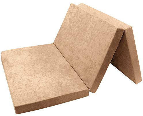 FORTISLINE Klappmatratze 120x195x8 cm - 3-teilige Faltmatratze H2, Gästematratze und Reisematratze mit waschbarem Bezug, Oeko-TEX Standard 100, handgefertigt in der EU, für Gäste und Camping