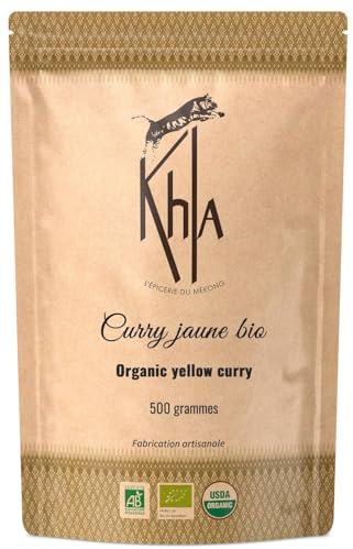 KHLA - Polvo de curry amarillo (base de cúrcuma) - Agricultura orgánica y comercio justo - Bolsa 500g