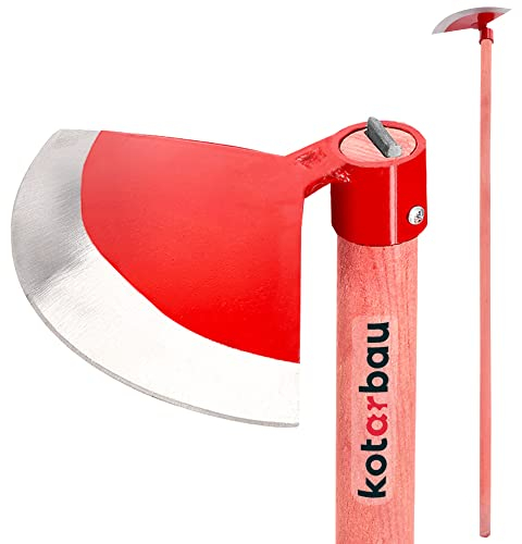 KOTARBAU Zappa da giardino semicircolare, 180 mm x 90 mm, con manico 119 cm, zappa da giardino per trapianti, diserbo, cura del giardino