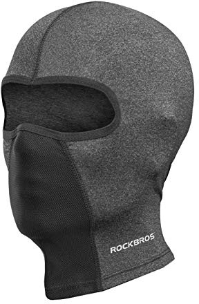 ROCKBROS Cagoule d'été de Sport Moto Vélo Protection UV pour Homme Femme, Cache Cou Balaclava UPF 50+, Visage Bandanas pour Les Myopes Noir Gris Blanc