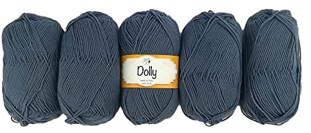 Tricot Cafè - Dolly Nuovo - Filato Pura Lana Merinos - Gomitolo per Ferri e Macchine da maglieria - Adatto per le mezze stagioni - Morbido e Soffice - Made in Italy – 5 pz/Blu Jeans 29