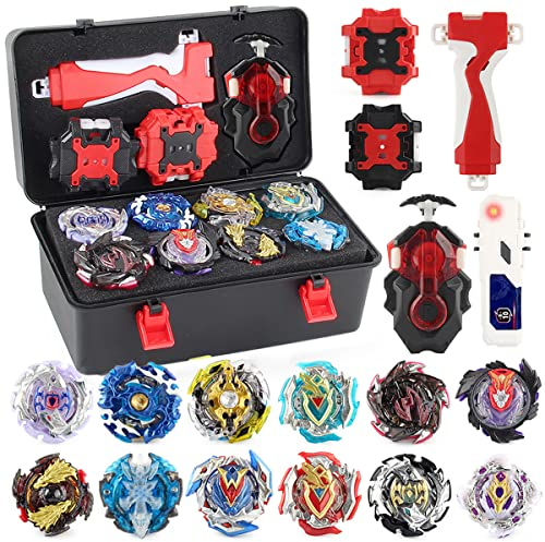 TuKIIE Kinder Spielzeug Kreisel Battle Set, Kampfkreisel Set für Kinder 12 Burst Kreisel 3 Launchers Arena Combat Game, Geschenk für Jungen Mädchen ab 6 7 8 9 10-12 Jahre