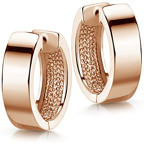 Materia Damen Creolen 18mm rosegold Klappcreolen 5mm breit rose vergoldet SO-67