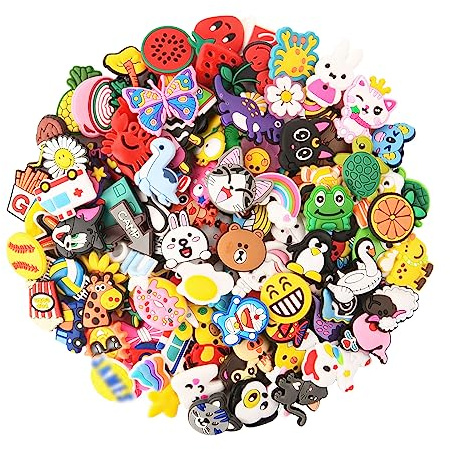 Ainiv 110 PCS Charmes de Chaussure, Aléatoire Croc Charms, Dessin Animé Accessoires Bracelet Décorations de Fête Cadeaux D'anniversaire, Pâques