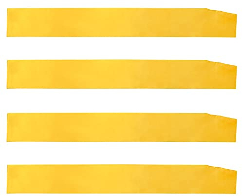 Blank sash Gold, 4 Pcs Blank Satin Sashes Plain Sashes Party Accessory for Graduation Wedding Party, Satin belt Pageant, Make Your Own ribbon, GOLD celebration Plain Pageant Sashes (GOLD-YELLOW)