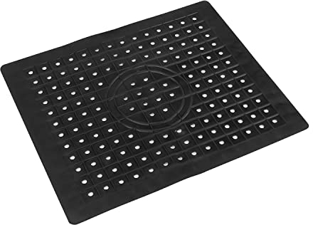 HASLED Spülmatte für Spülbecken, Spülbeckeneinlage, Schwarze TPR Sink Mat, Schneidbare rutschfeste Ablaufmatte für Badezimmer, Küche und Garten (12,4 × 10,4 Zoll)