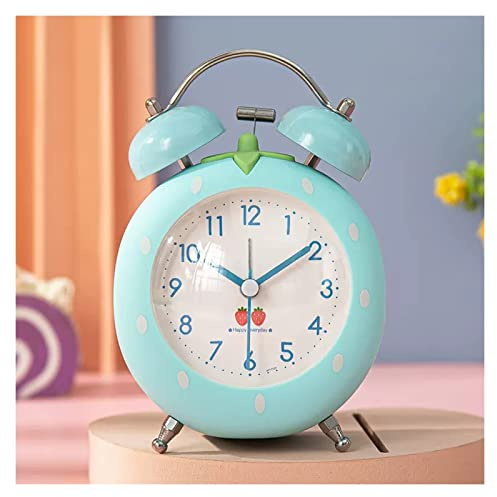 HARAY Sveglie Sveglia Doppia Campana Home Desktop Sveglia Scrivania Tavolo Orologio Analogico Silenzioso con Luce Notturna Sveglie per bambini (Color : Blauw)