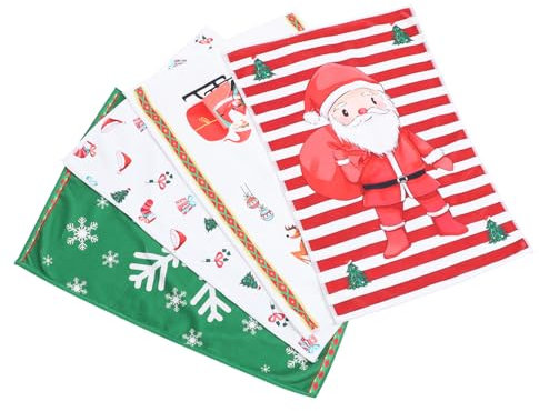 Mikinona 4stücke Weihnachtliche Küchentücher Super Saugfähige Handtücher Aus Mikrofaser Multifunktionale Trockentücher Für Küche Und Bad Für Dekoration Und Reinigung Weihnachten