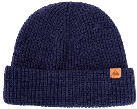 TOP-EX XL/XXL 50% Merinowolle Waffel Mütze Wintermuetze Herren Damen Fisherman Beanie Trawler Mütze Strickmuetze Warme Gelb