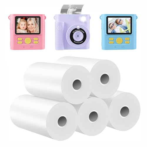 5 rollos de papel de impresión de cámara para niños, cámara de impresión instantánea, papel fotográfico de impresión cero tinta