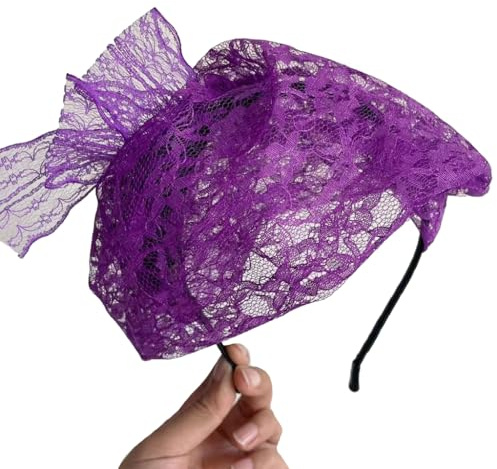CAZSTYK Fascinator-Hut, 20er-/50er-Jahre-Hut, Pillbox, Hut, Cocktail-Party, Kopfbedeckung, elegantes Spitzen-Netz-Stirnband für Mädchen und Frauen