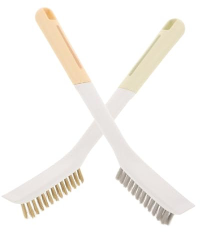 OHPHCALL 2 Stück Küchenreinigungsbürsten Mit Kupferdraht Nylon Gasherdreiniger Und Ofenbürste Für Grill Backofen Und Herd Langstielige Reinigungsbürste Für Hartnäckige Öl Und Verbrennungsrückstände