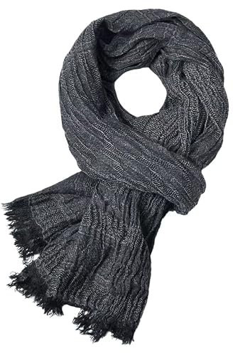 luoshuangfei, Herren-Winterschal, Klassischer Herren-Nackenwärmer Schal 90x190 cm, Herren-Winterschal, Herbst und Winter Warmer Weicher Wollschal. (schwarz)