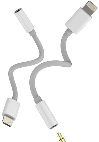 Adaptador Lightning a Jack Auriculares 3.5mm(2 Pack)para iPhone 14 13 Pro Certificado MFI para Apple Audio Cable Accesorios para iPad AUX Headphones Conector AUXiliar Coche para IPod Plug Adaptadores