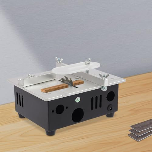 Mini sega da tavolo, 96 W, sega circolare multifunzione da tavolo, 7 marce, seghe circolari portatili regolabili per il taglio di PCB, bastoncini, acrilico, impiallacciatura e leghe di alluminio
