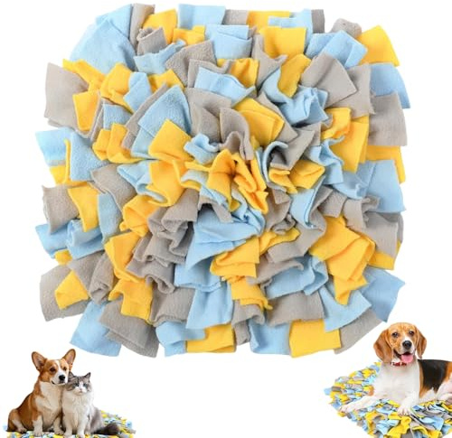 DXPETA Snuffle Mat for Dogs, Dog Snuffle Mat for Mental Stimulation, Interactive Feeding Game for Puppies, Slow Feeder Mat with Non-Slip Base, 35 x 35 cm