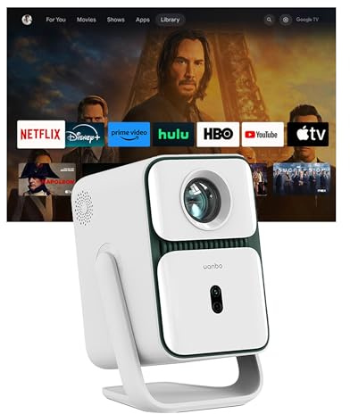 Wanbo T2 Ultra Mini Projector Portable with 500 ANSI Lumens, Android TV
