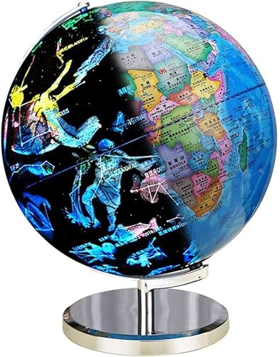 YHEIANJ Globo 4 en 1 Globo Interactivo LED Constelaciones iluminadas en la Noche AR Mundo Educativo Globo del Mundo con Soporte de Metal Inteligente detallado